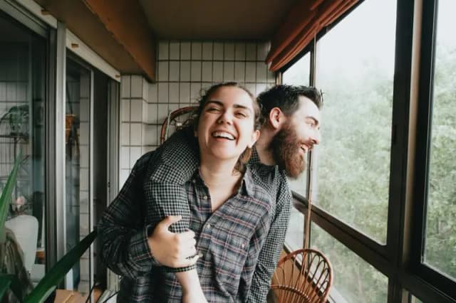 Couple on a balcony